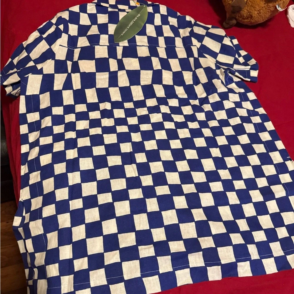 FARM Rio Blue and White Checkered Mushroom Shirt - Picture 6 of 8